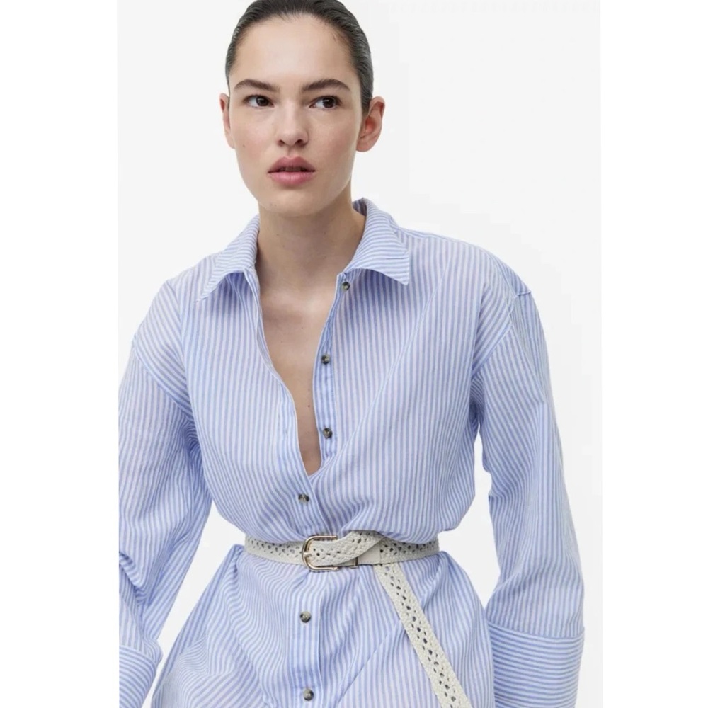 H&M Striped Cotton Crépe Dress